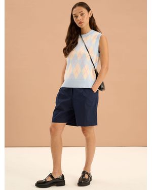 OMNES Carlina Pleat Front Shorts - Blue