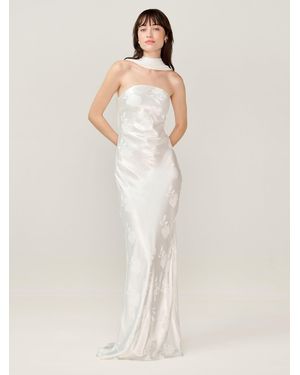 OMNES Faith Jacquard Wedding Guest Dress - Natural