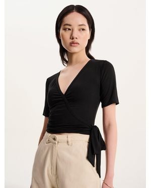 OMNES Venus Wrap Top - Black