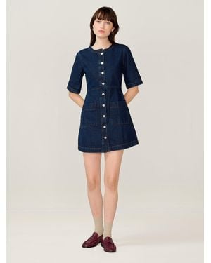 OMNES Adia Denim Mini Dress - Blue