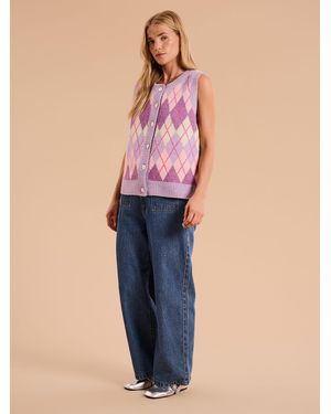 OMNES Matilda Button Through Vest - Blue