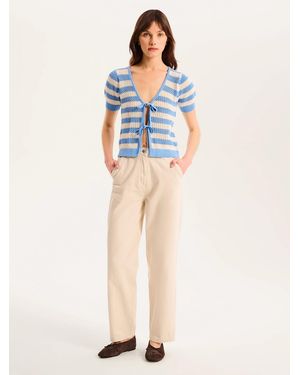 OMNES Harper Stripe Knit Top - Blue