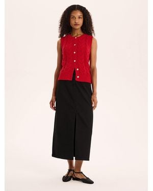 OMNES Denim Skirt - Red