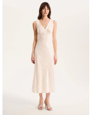 OMNES Iris Maxi Wedding Guest Dress - Natural