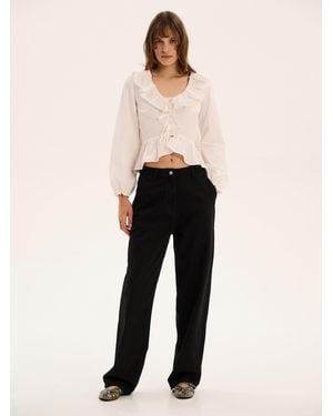 OMNES Selena Frill Blouse - Natural
