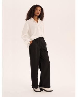 OMNES Candy Pleat Front Straight Leg Trouser - Natural