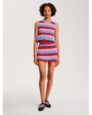OMNES Ivory Mini Skirt - Red