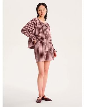 OMNES Joshua Checked Shorts - Red