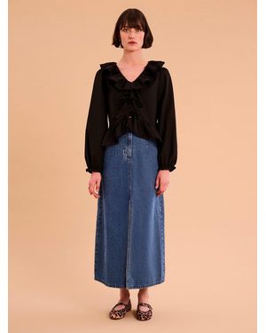 OMNES Selena Frill Blouse - Blue