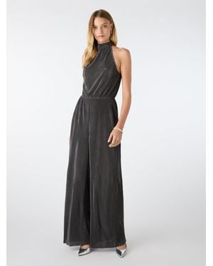 OMNES Hallie Halter Plisse Jumpsuit - White