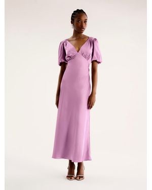 OMNES Rosie Puff Sleeve Dress - Pink