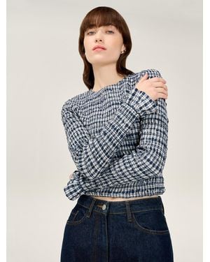 OMNES Gianna Check Top - Blue