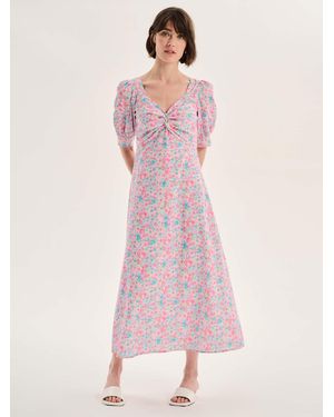 OMNES Bluebell Floral Knot Front Dress - Pink