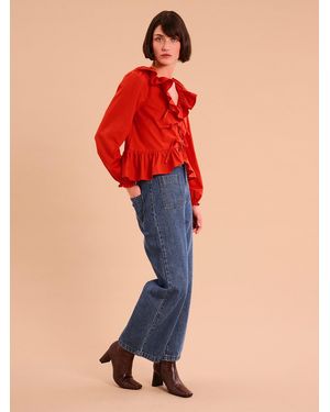 OMNES Selena Frill Blouse - Orange