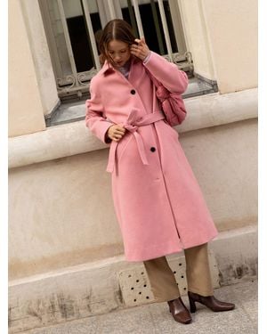 OMNES Vienna Single Breasted Belted Coat - Pink