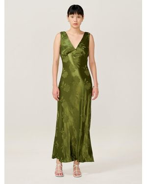 OMNES Iris Jacquard Dress - Green