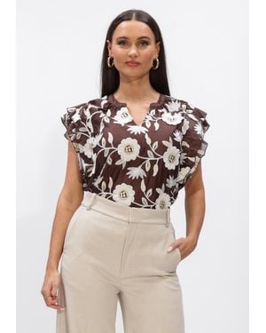 Aaiko Damen Tops & T-Shirts Yaella 3D Ten 518 - Weiß