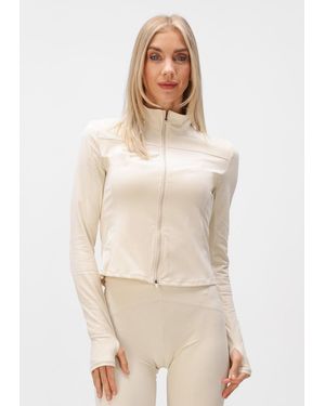 Neo Noir Damen Pullover & Cardigans Nolana Zip Blouse - Natur