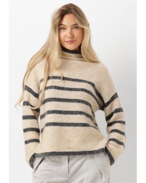 Second Female Damen Pullover & Cardigans Ovalis Knit T-Neck - Natur