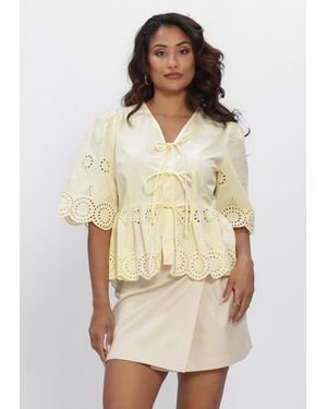 Y.A.S Damen Blusen Yascornelia 2/4 Tie Top S. Noos - Natur