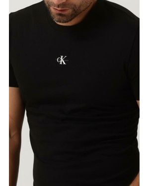 Calvin Klein T-Shirt Micro Monolgo Tee Herren - Schwarz
