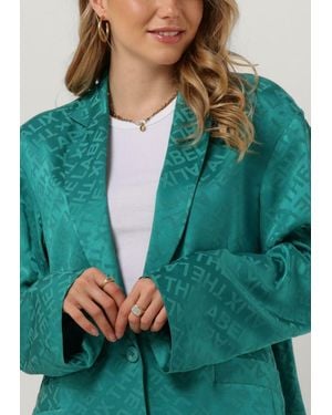 Alix The Label Blazer Ladies Woven Oversized Blazer Text - Grün