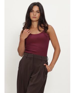 Rosemunde Damen Tops & T-Shirts Belle Silk U-Neck Strap Elastic - Rot