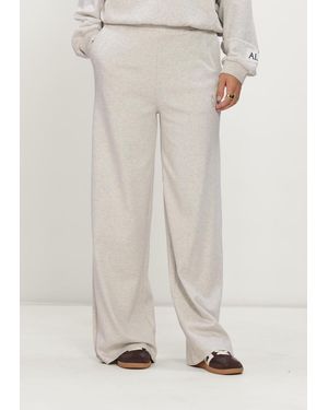 Alix The Label Damen Hosen Ladies Knitted Wide Leg Pants - Natur
