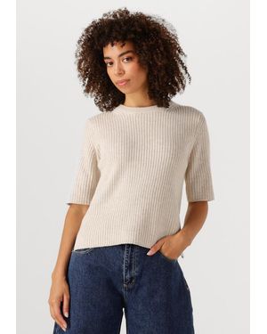 Object Damen Pullover & Cardigans Objelva 2/4 Re O-Neck Knit - Weiß