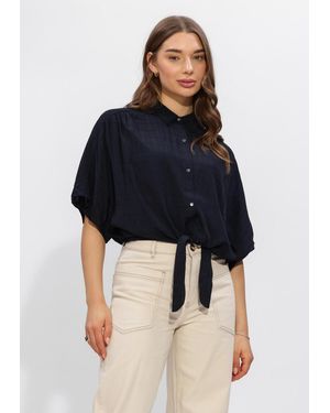 Another Label Damen Blusen Albathylle Check Shirt S/S - Blau