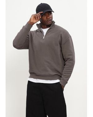Genti Herren Pullover & Cardigans Half Zip Sweat - Grau