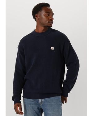 Calvin Klein Herren Pullover & Cardigans Ls Ez Cotton Waffle Crewnk Swtr 9 - Blau
