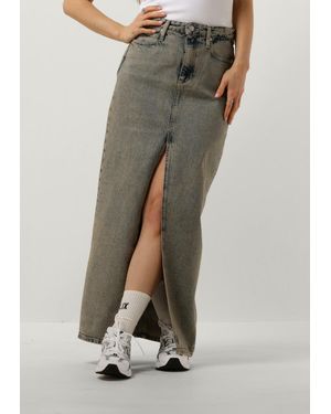 Calvin Klein Damen Röcke Front Split Maxi Denim Skirt - Mehrfarbig