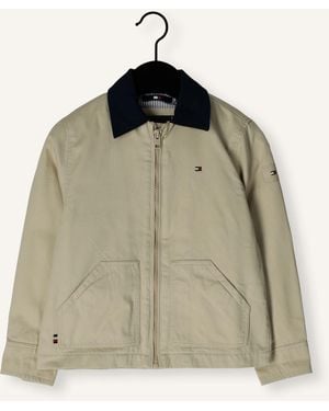 Tommy Hilfiger Jungen Jacken Contrast Collar Cotton Jacket - Grün