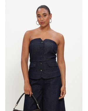 Copenhagen Muse Damen Tops & T-Shirts Cmannais-Corsage - Blau