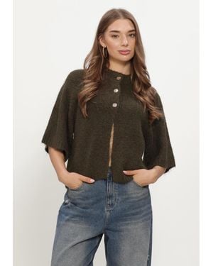 Neo Noir Damen Pullover & Cardigans Benuta Fluffy Knit Cardigan - Braun