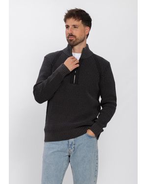 Chasin' Herren Pullover & Cardigans Oliver Dual Half Zip - Schwarz