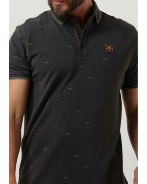 PME LEGEND Polo-shirt Short Sleeve Polo Fine Pique All Over Print - Schwarz
