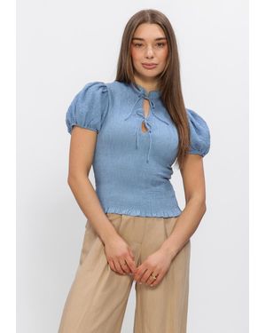 Antik Batik Damen Blusen Angela Smock Blouse - Blau