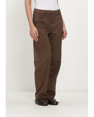 Minus Damen Hosen Msalva Mid Waist Pant - Braun