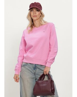 Tommy Hilfiger Damen Pullover & Cardigans Tjw Reg S Flag Crew - Pink