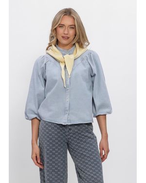 Minus Damen Blusen Msnew Solene Denim Shirt - Blau