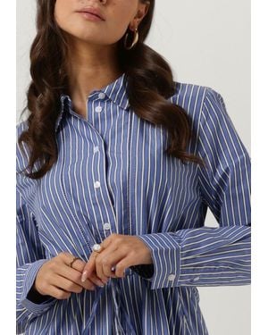 Tommy Hilfiger Midikleid Org Co Stripe Midi Shirt Dress Blau/weiß