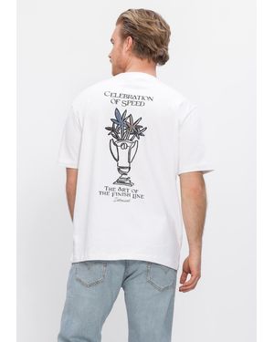 Dstrezzed Herren Polos & T-Shirts Collin Artwork Tee - Weiß