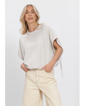 Catwalk Junkie Damen Pullover & Cardigans Short Sleeve Strap Sweater - Natur