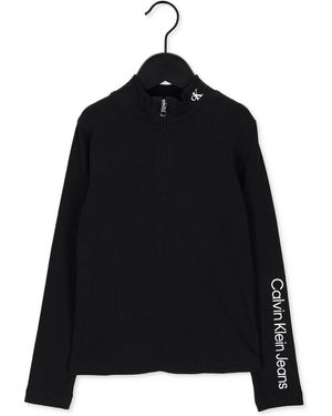 Calvin Klein Zip Up Rib Ls Top Mädchen - Schwarz