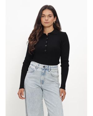 Bruuns Bazaar Damen Pullover & Cardigans Anemonebbvalea Knit Polo - Schwarz