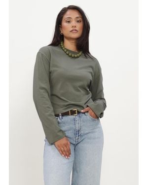 Modström Damen Pullover & Cardigans Tampamd Ls T-Shirt - Grün