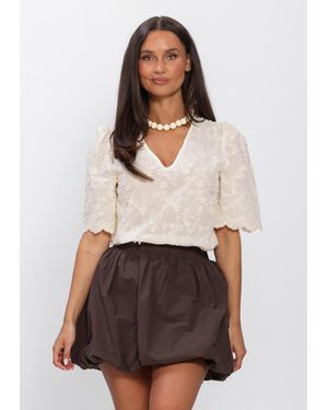 Ydence Damen Tops & T-Shirts Top Florence - Braun