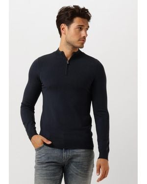 Pure Path Herren Pullover & Cardigans Essential Knitwear Halfzip Sweater - Blau